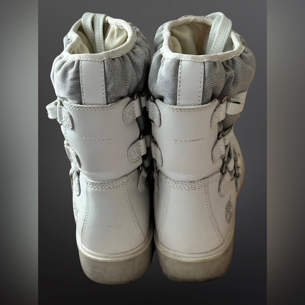 TIMBERLAND White Genuine Leather Boot Women’s Size 7. - Picture 4 of 16